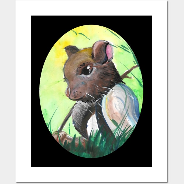 Watercolour painting of Ratty - Children's book inspired designs Wall Art by STearleArt